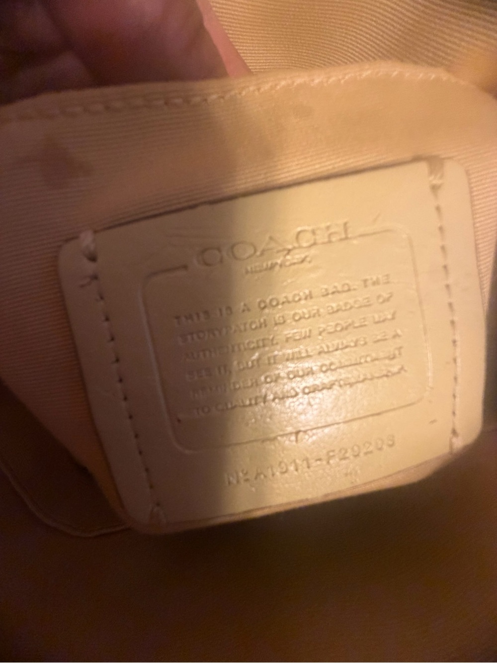 Coach Beige Signature Tote with Yellow Trim “Authentic” - Picture 10 of 13